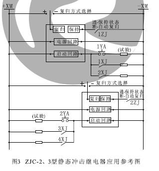 ZJC-2、ZJC-3型靜態(tài)沖擊繼電器應(yīng)用參考圖