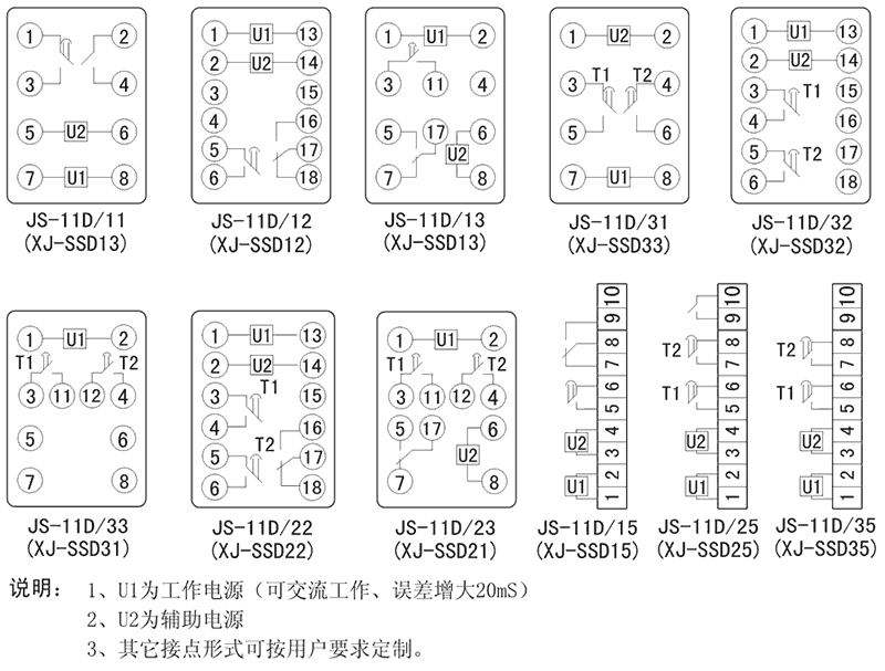 JS-11D/35內(nèi)部接線(xiàn)圖