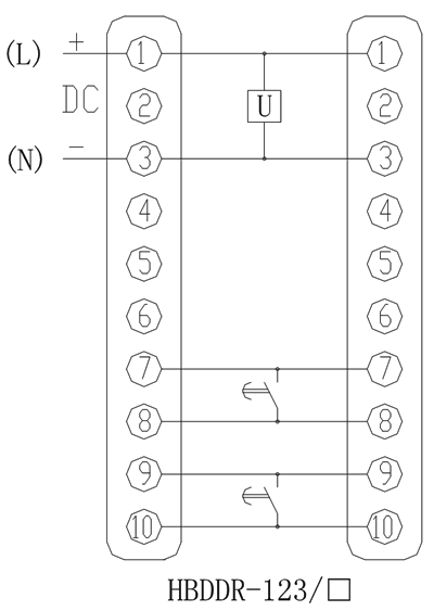 HBDDR-123/2內(nèi)部接線(xiàn)圖